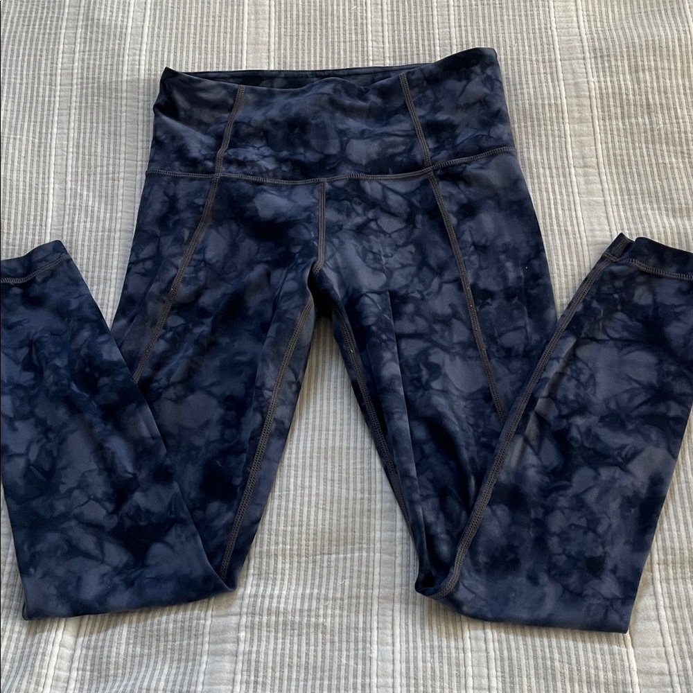Athleta Blue Tie-Dye Leggings